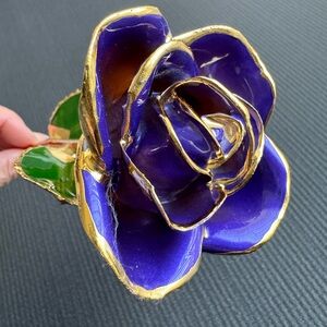 24k gold dipped purple real rose